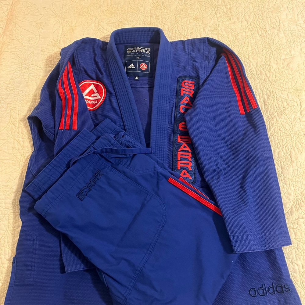 Gracie Barra Adidas Blue and Red Jiu-Jitsu Gi